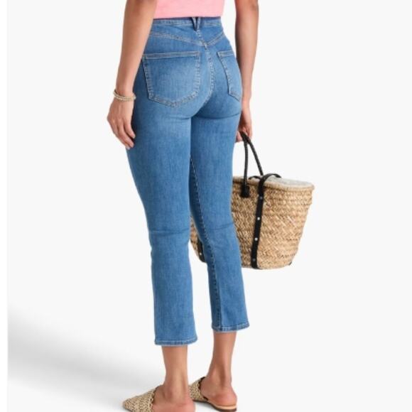 Veronica Beard Carly Crop Kick Flare Jeans Cornflower Size 25 - Picture 3 of 7